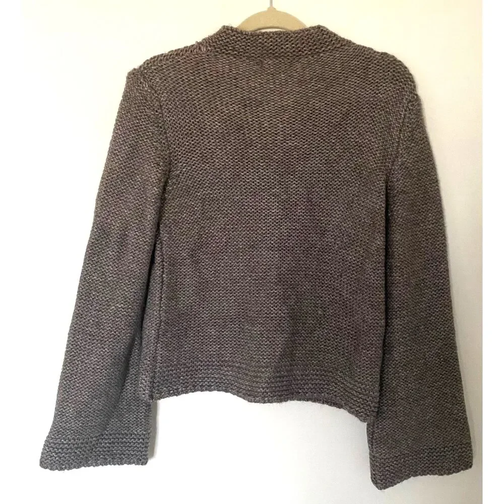 Anthropologie Elsamanda Sweater Brown Long Sleeve Knit Cardigan Sz M - Picture 3 of 12